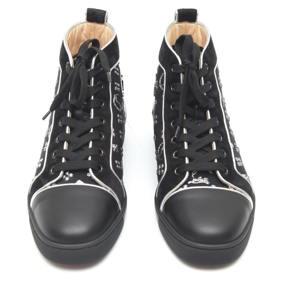 CHRISTIAN LOUBOUTIN Men\'s High Top Sneakers LOUIS ORLATO Red Sole 40.5